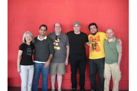 （インタビューした監督たち） 左から筆者、ディオゴ・ヴィエガス氏、2D Labのアンドレス・リエバン氏とアンドレ・ブリーチマン氏、Copa Studioのゼ・ブランダォン氏、Marao Filmesのマルセロ・マラオン氏