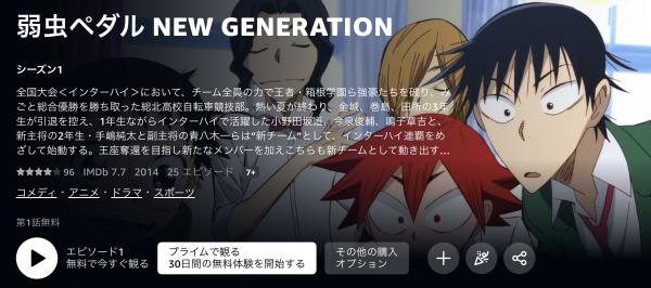 弱虫ペダル NEW GENERATION（3期） amazon