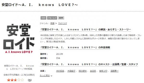 安堂ロイド〜A.I. knows LOVE?〜 tsutaya