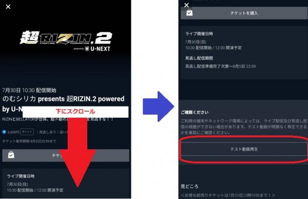 u-next 超RIZIN2　テスト動画