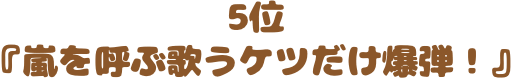 5位『嵐を呼ぶ歌うケツだけ爆弾！』