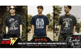 「新機動戦記ガンダムW」を古着的な雰囲気のTシャツで！ ウイングガンダムゼロなどMS柄3種が登場 画像