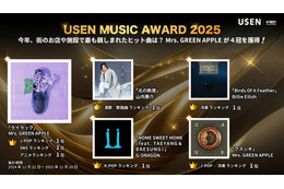 USEN MUSIC AWARD 2025　今年一番多く流れたアニメ主題歌は？多彩な感情を呼び起こす「薬屋のひとりごと」「鬼滅の刃」ランキング発表！総合ではMrs. GREEN APPLEがUSEN史上初の4冠を獲得！