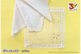 ピカチュウの刺繍ワンポイントが可愛い♪ 上品レースのハンカチが登場！ 26年4月中旬販売