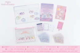 「しろたん×サンリオ」いちごの帽子やパジャマ姿がキュート♪ コラボ商品第2弾が100円ショップに登場