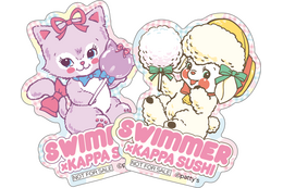 「SWIMMER」×かっぱ寿司コラボ！ キャミーやラッフィーのレトロポップなデザインが可愛すぎる♪ 食べ放題にチャレンジしてオリジナルステッカーをゲットしよう！