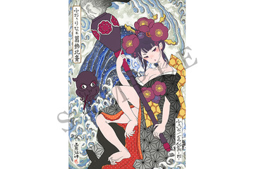 「FGO」フォーリナー/葛飾北斎が“木版画”で登場！ 江戸の技術で「美人画」を表現 画像