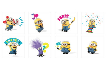 可愛いミニオンがLINE公式スタンプ　「怪盗グルーのミニオン危機一発」が期間限定で無料配信 画像