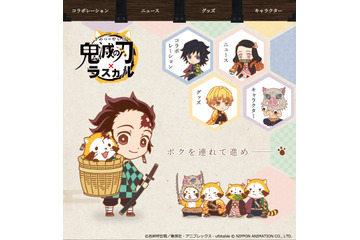 ラスカルが鬼殺隊入隊!? 「鬼滅の刃」と「あらいぐまラスカル」がまさかのコラボ！ 画像