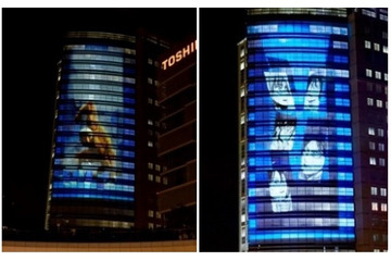 川崎市街に巨人たちが進撃　「進撃の巨人」プロジェクションマッピングのその様子は？ 画像