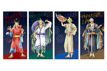 「ワンピース」ワノ国姿のルフィ、ゾロ、サンジ、ローと秋祭り！ 洗えるマスク、タオルなど実用性◎なグッズ登場 画像