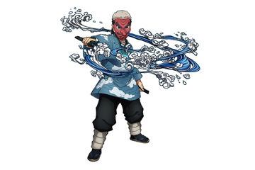 ゲーム「鬼滅の刃 ヒノカミ血風譚」元・水柱、鱗滝左近次が参戦決定！ “水の呼吸”を繰り出す映像公開 画像