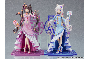 「ネコぱら」水無月家の双子ネコ、ショコラとバニラが中華ロリータ姿でそろってフィギュア化！ 画像