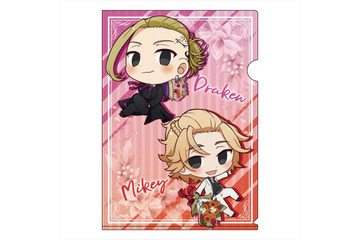 「東リベ」マイキーやドラケンをスーツ姿でデフォルメ♪ スクエア缶バッジ＆クリアファイル登場 画像