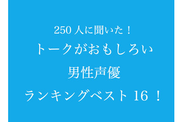 “トークがおもしろい男性声優”といえば？ 3位杉田智和、2位木村昴、1位は…？ 画像