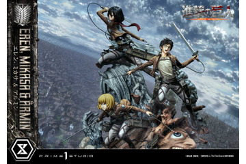 「進撃の巨人」若き調査兵団時代のエレン、ミカサ、アルミンがスタチュー化！39万超えのDXボーナス版！ 画像