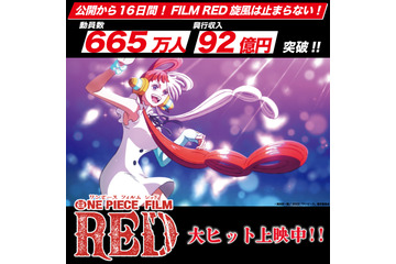 「ONE PIECE FILM RED」100億円目前！ 665万人動員＆興行収入92億円突破 画像