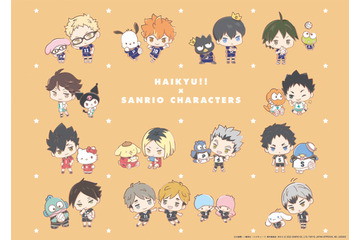 「ハイキュー!!」日向、影山たちがサンリオキャラクターズのコラボ！ シナモロールやハローキティは誰とペアを組む？ 画像