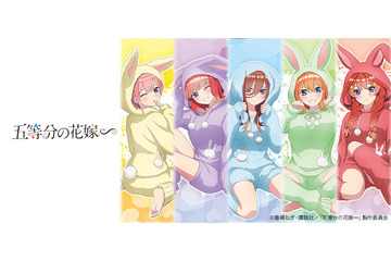 「五等分の花嫁∽」“うさぎ着ぐるみ”に着替えた五つ子たちがキュート♪ ゆるふわ可愛いデザインのTカード登場 画像