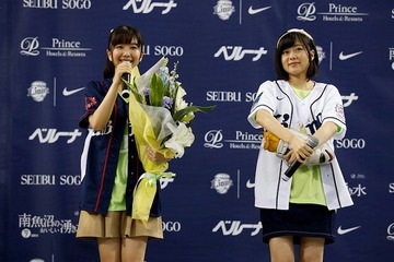 「心が叫びたがってるんだ。」 順とめんまが埼玉西武プリンスドームで始球式に挑戦 画像