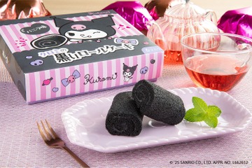 「サンリオ」クロミデザインのパッケージがかわいい♪和菓子の草加葵コラボ“黒いロールケーキ”が登場 画像