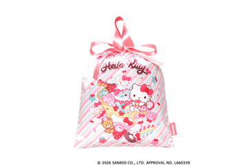 「サンリオ」キティ、シナモロール達がクレープをもぐもぐ♪ ツヤツヤ生地の巾着がカプセルトイに登場！5月上旬から 画像