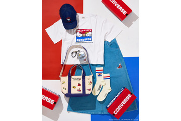 おしゃれで着こなしやすいキティ♪ 「サンリオ」クラシックでカジュアルなハローキティデザインの「CONVERSE」コラボアパレルがPLAZAで限定販売 画像