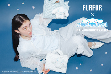 「シナモロール」ふわふわぬい付き2WAYバッグやビジューTシャツに心ときめく♪「FURFUR」初コラボ全3型が登場 画像