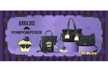 ポムポムプリン×ANNA SUI初コラボ♪ 少し大人でジェントルマンな姿がキュート！バッグやポーチ、ハンカチが登場 画像