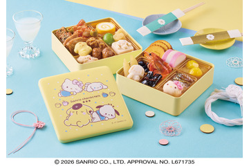 ゆるっとサンリオキャラのお重箱で登場♪ 紀文限定デザイン「サンリオキャラクターズのおせち詰合せ」が予約受付中！ 画像