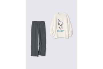 「GU×PEANUTS」スヌーピーたちと冬のおうち時間を満喫♪ あったかルームウェアコレクションが新登場