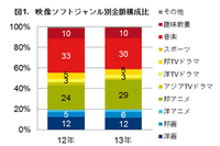 2013年　一般向け映像ソフト市場は2177億円の1％減　アニメは2ケタ増 画像