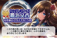 「デレマス」第10回シンデレラガール総選挙は「鷺沢文香」が制す！ボイス実装を決めた3人、Sレア確約のユニットも―各投票結果ひとまとめ 画像