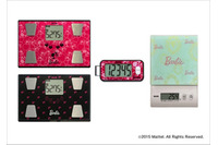 タニタがバービーのコラボ商品販売　体組成計、デジタルクッキングスケール、歩数計 画像