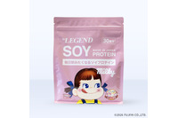 ペコちゃんと一緒に筋トレ！ 不二家「ミルキー」と同じ練乳を使用！「be LEGEND」コラボプロテイン最新作「ミルキー風味」登場 画像
