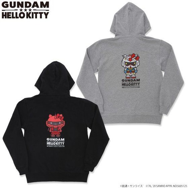 【激レア】ガンダム×ハローキティ　コラボ　Tシャツ　サイズL ブラック ガンダム40周年] ガンダム＆ハローキティ×ビーレジェンド「コラボTEE