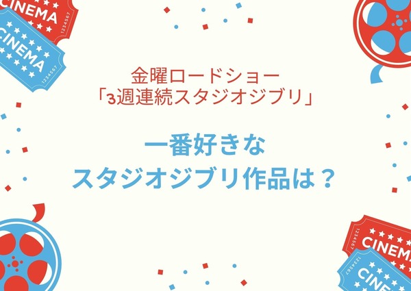 一番好きなスタジオジブリ作品は アンケート〆切は8月8日 金ロー3週連続スタジオジブリ アニメ アニメ