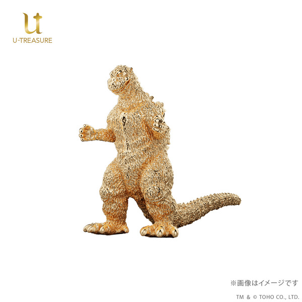 【珍品】怪獣フィギュア 金色とピンク ゴジラ」（1954年）の原点が黄金で蘇る…！世界限定100体の18金製