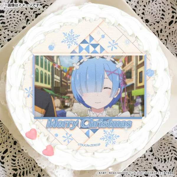 リゼロ 缶バッジ プリロールクリスマスケーキ レム、ラムセット リゼロ