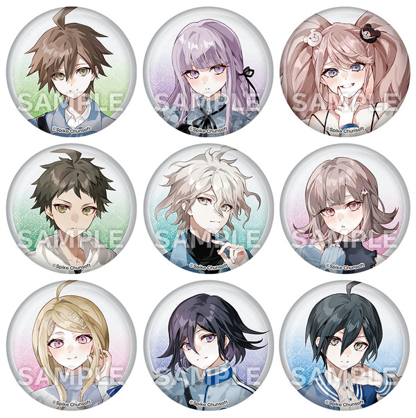 ダンガンロンパ ローソン 缶バッジ　アクリルスタンド　11点 ダンガンロンパ」新規描き起こしイラストグッズが登場！苗木や霧切、狛