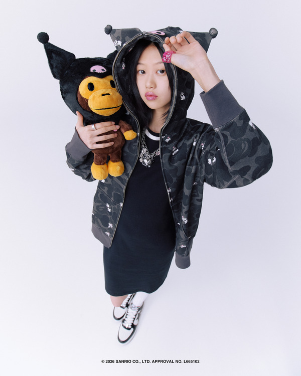クロミ＆ハローキティが「BAPE」とコラボ！世界観が交差するキュートな