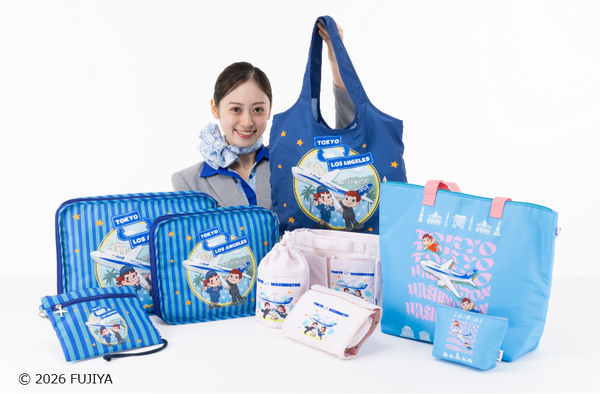 ペコちゃんがANAのCAに♪ 国際線就航40周年記念デザインのグッズが登場