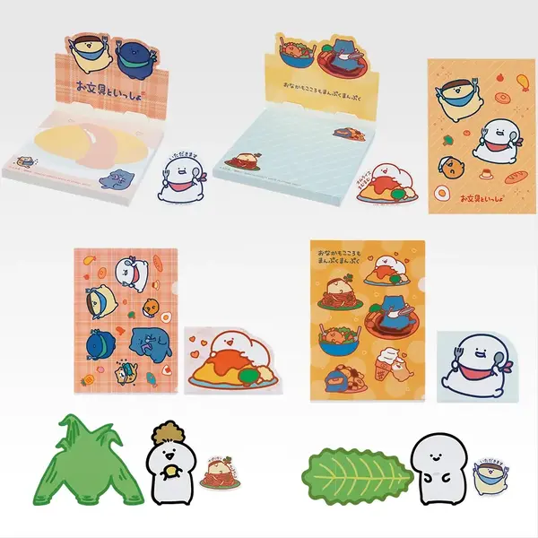 お文具といっしょ　一番くじ　お皿＆調味料入れセット お文具といっしょ」のキャラクターたちがキッチンを彩る！ぬいぐるみや