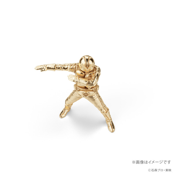 仮面ライダー」旧1号&旧2号がゴールドでミニフィギュア化！シルバー製