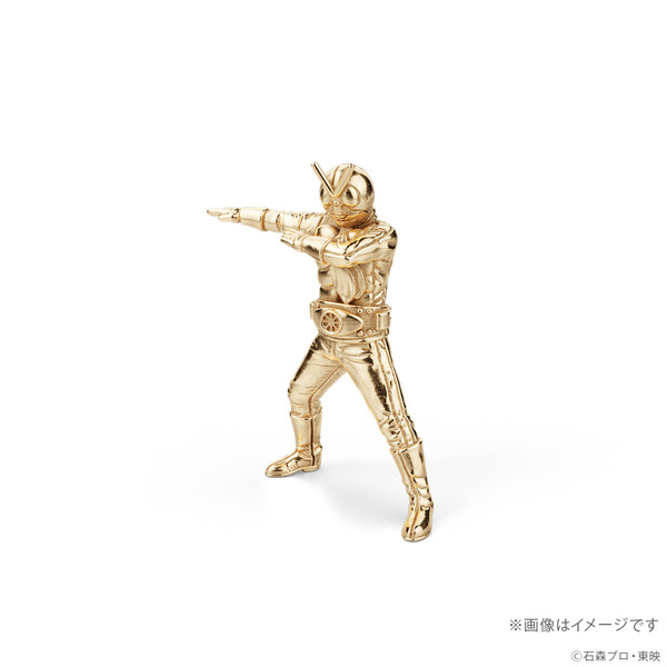 仮面ライダー」旧1号&旧2号がゴールドでミニフィギュア化！シルバー製