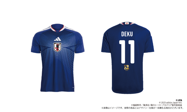 サッカー日本代表ユニフォーム　アニメ　オールスター ヒロアカ」×サッカー日本代表がコラボ！代表ユニフォームを着たデク