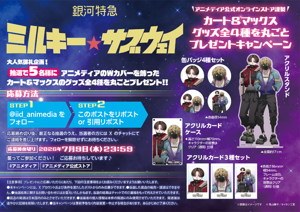 銀河特急 ミルキー☆サブウェイ」カート＆マックスのグッズ全4種が