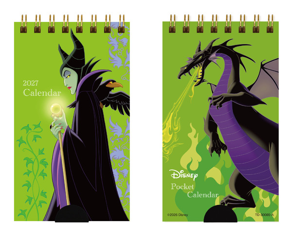 「ディズニーヴィランズ」マレフィセントら12人の魅力をデザインした2027年版ポケットカレンダー発売