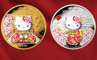 ハローキティが外国の記念金貨・銀貨に　桜をデザインで数量限定で発売 画像