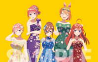 「五等分の花嫁」五つ子が“桜ドレス”に着替えたら――　「タワレコ」ポップアップの描き下ろしイラスト＆先行販売グッズ 画像